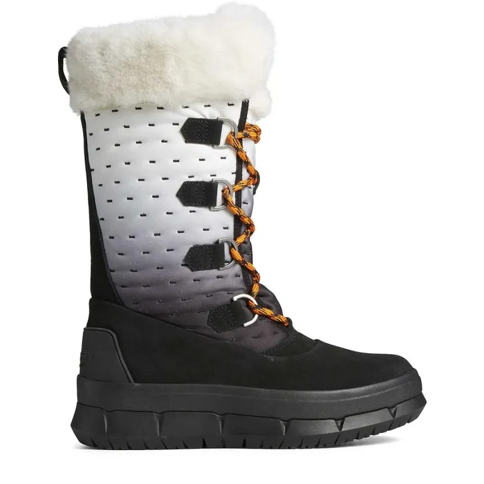Rain and Duck Boots Women Sperry Kittery Shibori Insulated Winter Boot Black