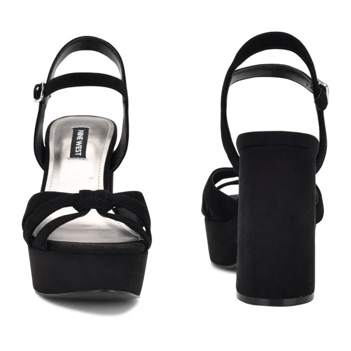 Rast Platform Sandals Black Suede Women Nine West Heeled