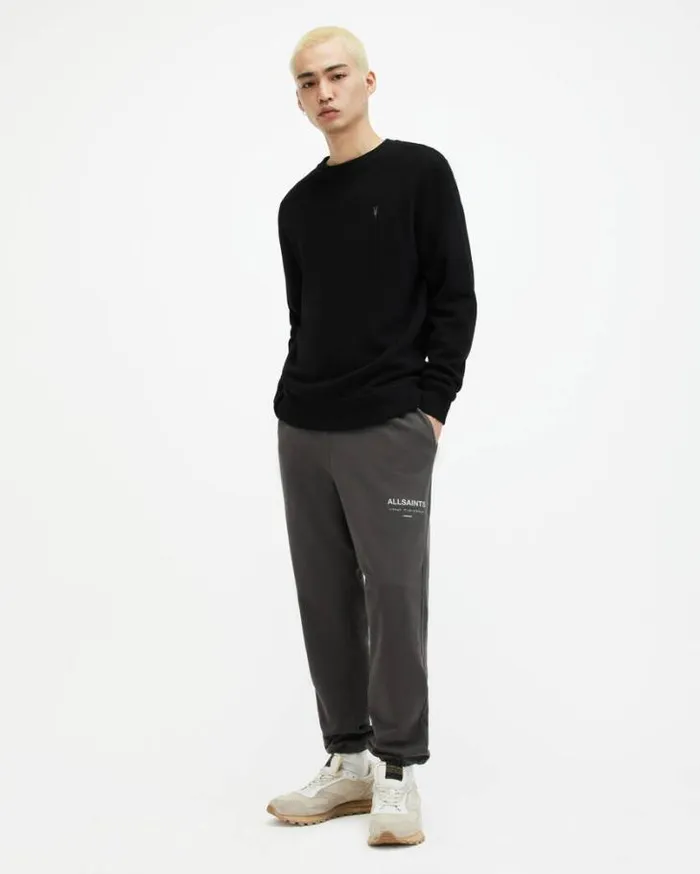 Raven Crew Neck Ramskull Sweatshirt Black Men AllSaints Sweatshirts and Hoodies