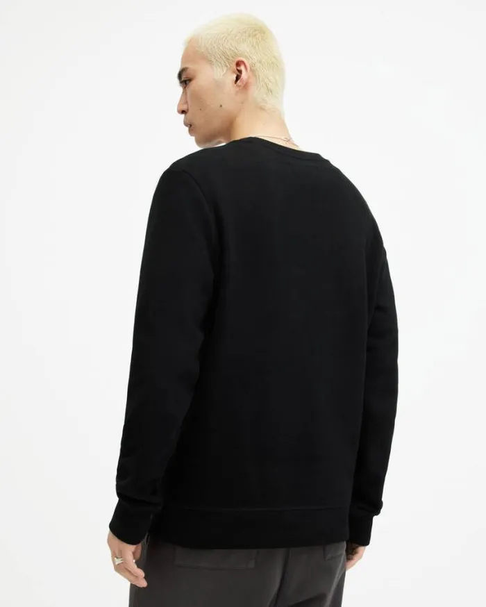 Raven Crew Neck Ramskull Sweatshirt Black Men AllSaints Sweatshirts and Hoodies
