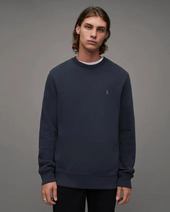 Raven Crew Neck Ramskull Sweatshirt Cadet Blue Men AllSaints Sweatshirts and Hoodies