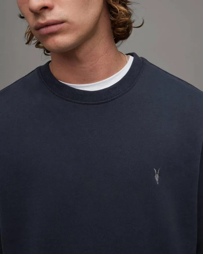 Raven Crew Neck Ramskull Sweatshirt Cadet Blue Men AllSaints Sweatshirts and Hoodies Raven Crew Neck Ramskull Sweatshirt Cadet Blue Men AllSaints Sweatshirts and Hoodies
