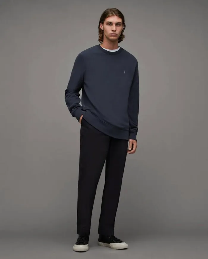 Raven Crew Neck Ramskull Sweatshirt Cadet Blue Men AllSaints Sweatshirts and Hoodies Raven Crew Neck Ramskull Sweatshirt Cadet Blue Men AllSaints Sweatshirts and Hoodies