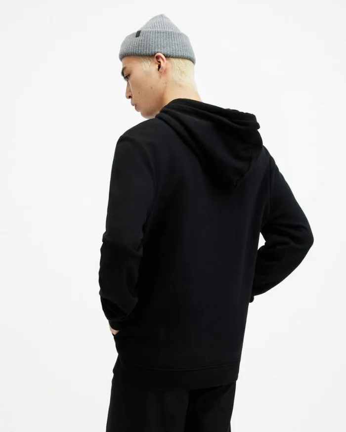 Raven Pullover Hoodie Black Men AllSaints Sweatshirts and Hoodies