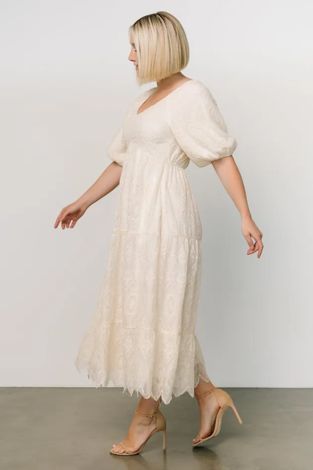 Rawlins Embroidered Dress Ivory Women Baltic Born Bridal