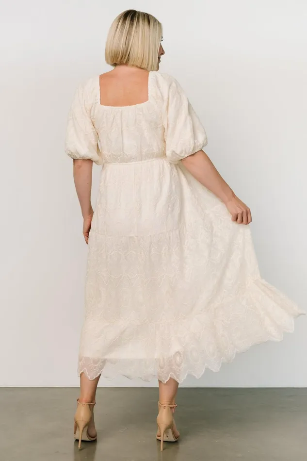 Rawlins Embroidered Dress Ivory Women Baltic Born Bridal