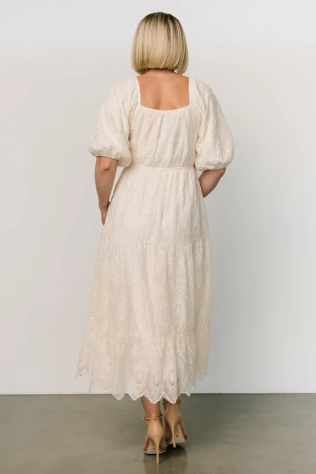 Rawlins Embroidered Dress Ivory Women Baltic Born Bridal
