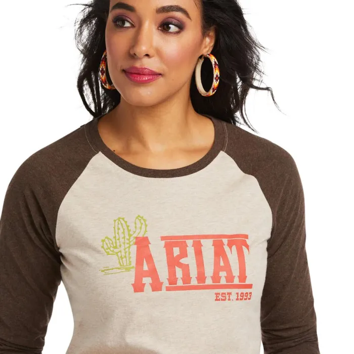 REAL Ariat Graphic Tee Oatmeal Heather Women Ariat TShirts and Tops