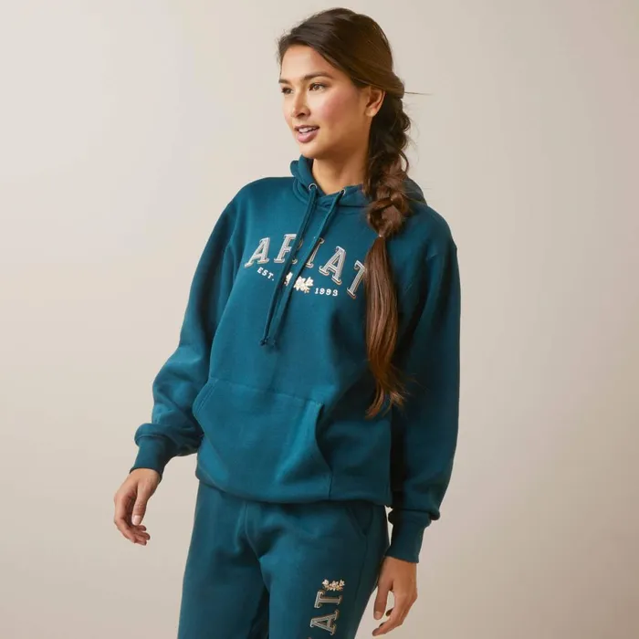 REAL Flora Hoodie Reflecting Pond Women Ariat Sweatshirts and Hoodies