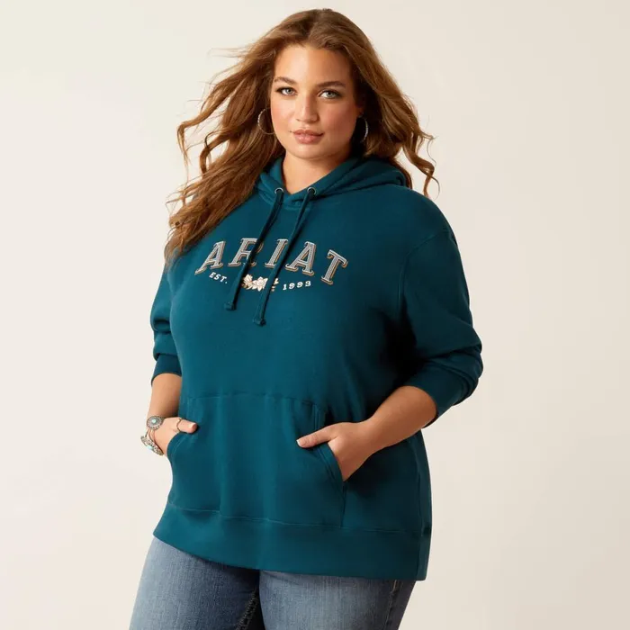 REAL Flora Hoodie Reflecting Pond Women Ariat Sweatshirts and Hoodies REAL Flora Hoodie Reflecting Pond Women Ariat Sweatshirts and Hoodies