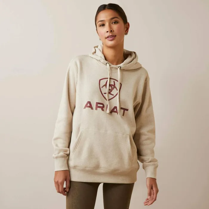 REAL Ombre Shield Hoodie Oatmeal Heather Women Ariat Sweatshirts and Hoodies