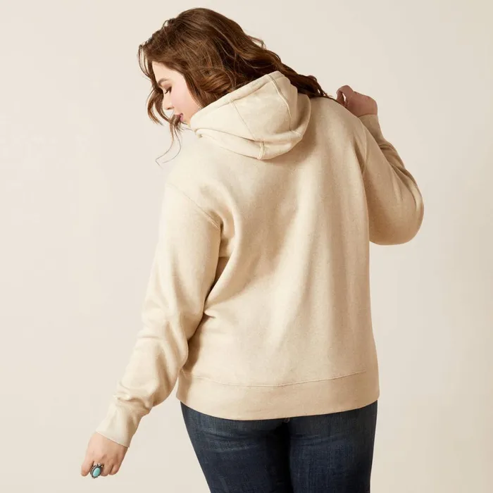 REAL Ombre Shield Hoodie Oatmeal Heather Women Ariat Sweatshirts and Hoodies