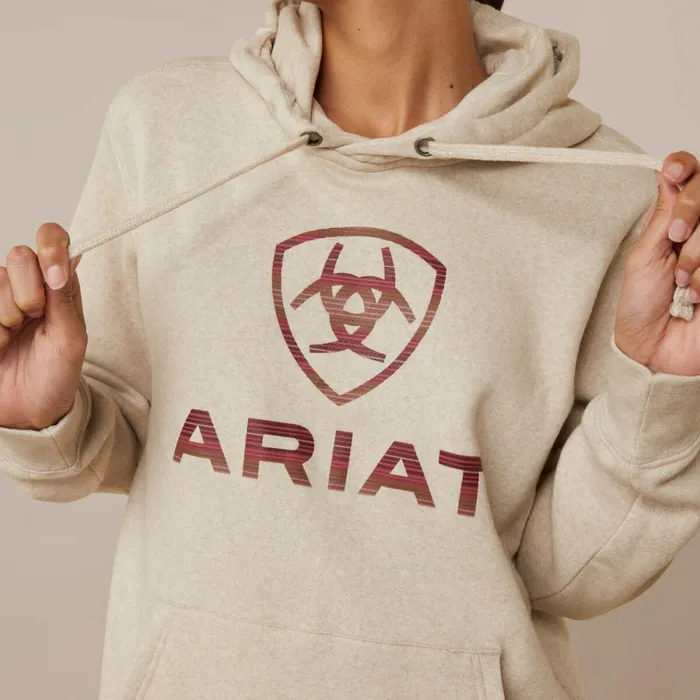 REAL Ombre Shield Hoodie Oatmeal Heather Women Ariat Sweatshirts and Hoodies