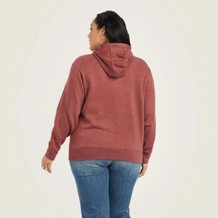 REAL USA Chest Logo Hoodie Sundried Tomato Heather Women Ariat Sweatshirts and Hoodies REAL USA Chest Logo Hoodie Sundried Tomato Heather Women Ariat Sweatshirts and Hoodies