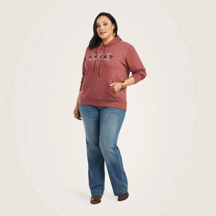 REAL USA Chest Logo Hoodie Sundried Tomato Heather Women Ariat Sweatshirts and Hoodies REAL USA Chest Logo Hoodie Sundried Tomato Heather Women Ariat Sweatshirts and Hoodies