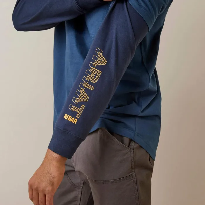 Rebar Cotton Strong Dually Blue Wink Teal Navy Men Ariat TShirts and Polos Rebar Cotton Strong Dually Blue Wink Teal Navy Men Ariat TShirts and Polos