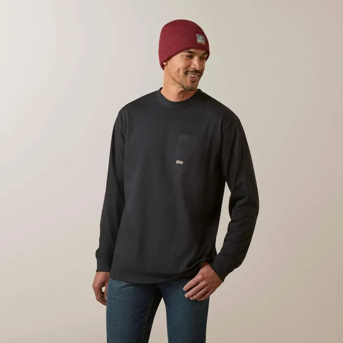 Rebar Cotton Strong Stacking Dimes Black Men Ariat TShirts and Polos Rebar Cotton Strong Stacking Dimes Black Men Ariat TShirts and Polos