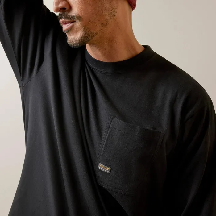 Rebar Cotton Strong Stacking Dimes Black Men Ariat TShirts and Polos Rebar Cotton Strong Stacking Dimes Black Men Ariat TShirts and Polos