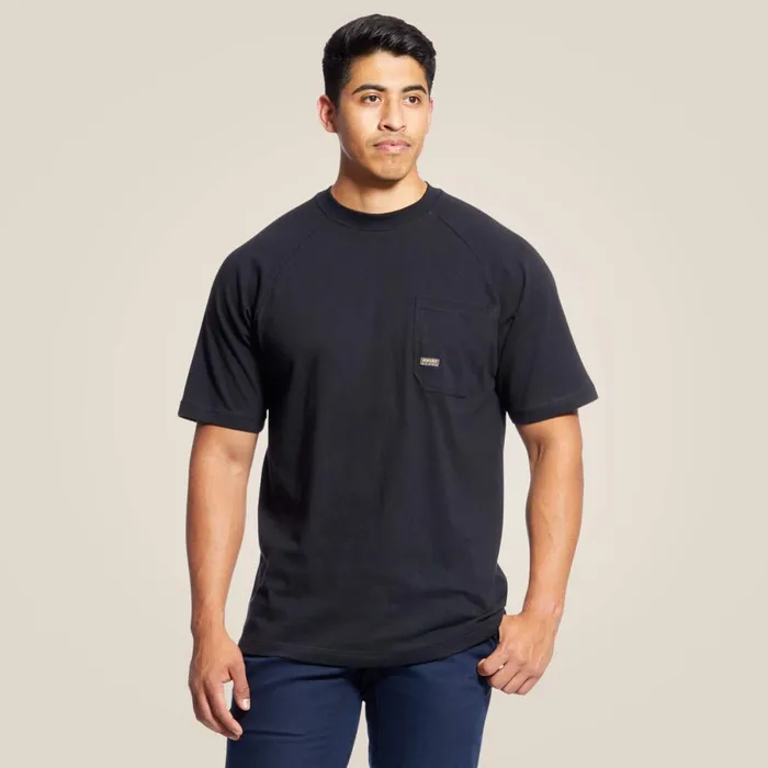 Rebar Cotton Strong TShirt Black Men Ariat TShirts and Polos