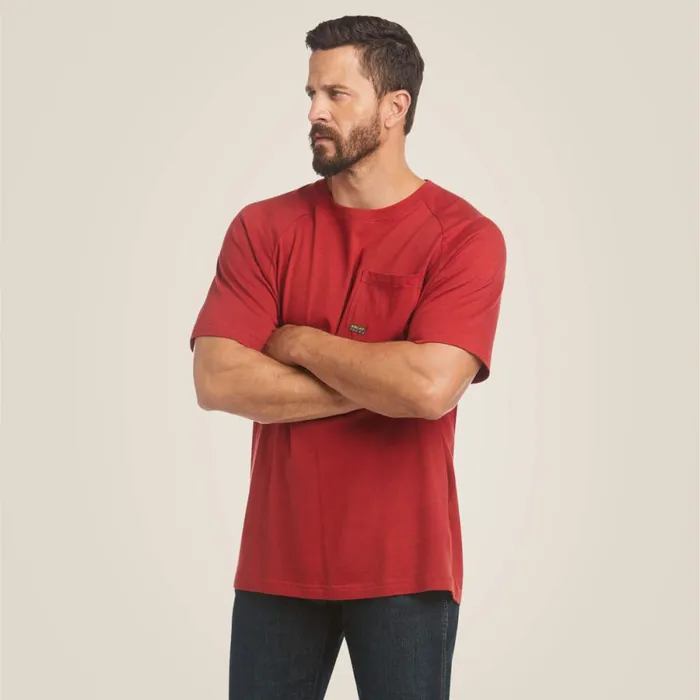 Rebar Cotton Strong TShirt Rio Red Men Ariat TShirts and Polos