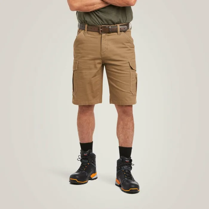 Rebar DuraStretch Made Tough Cargo 11034 Short Field Khaki Men Ariat Pants and Shorts