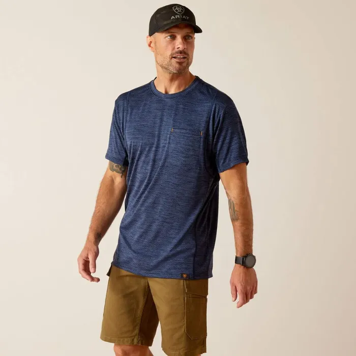 Rebar Evolution Athletic Fit TShirt Navy Men Ariat TShirts and Polos