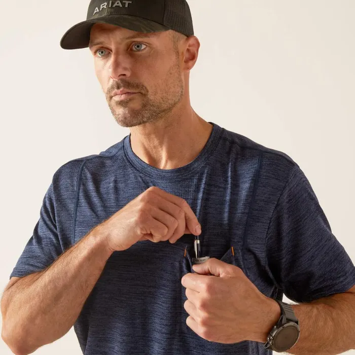 Rebar Evolution Athletic Fit TShirt Navy Men Ariat TShirts and Polos Rebar Evolution Athletic Fit TShirt Navy Men Ariat TShirts and Polos