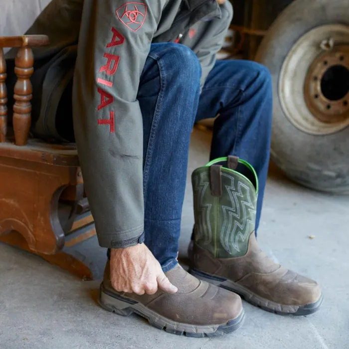 Rebar Flex Western Waterproof Composite Toe Work Boot Rye Brown Men Ariat Work Boots Rebar Flex Western Waterproof Composite Toe Work Boot Rye Brown Men Ariat Work Boots