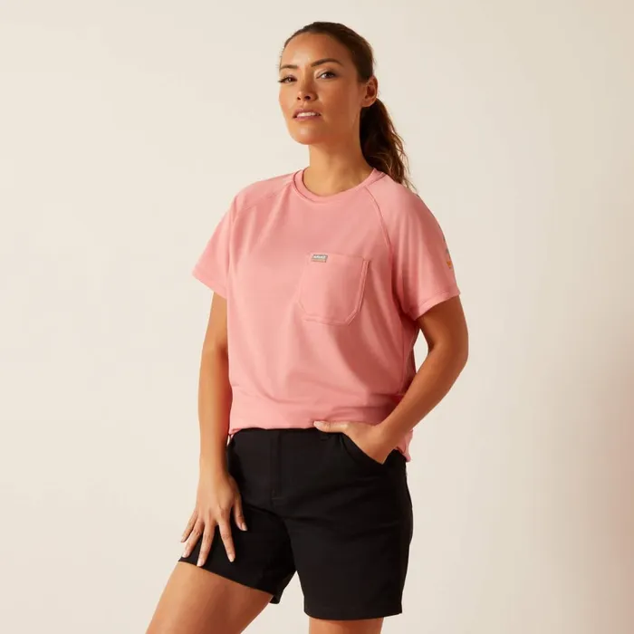 Rebar Heat Fighter TShirt Mauveglowsharkskin Women Ariat TShirts and Tops
