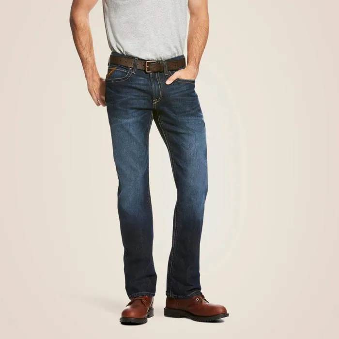 Rebar M4 Low Rise DuraStretch Edge Boot Cut Jean Maritime Men Ariat Denim