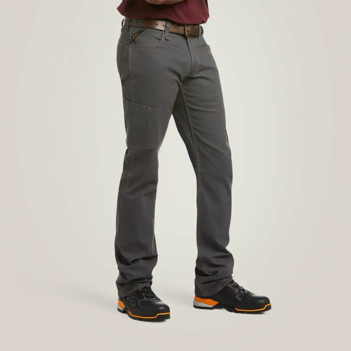 Rebar M4 Low Rise DuraStretch Made Tough Stackable Straight Leg Pant Rebar Gray Men Ariat Pants and Shorts
