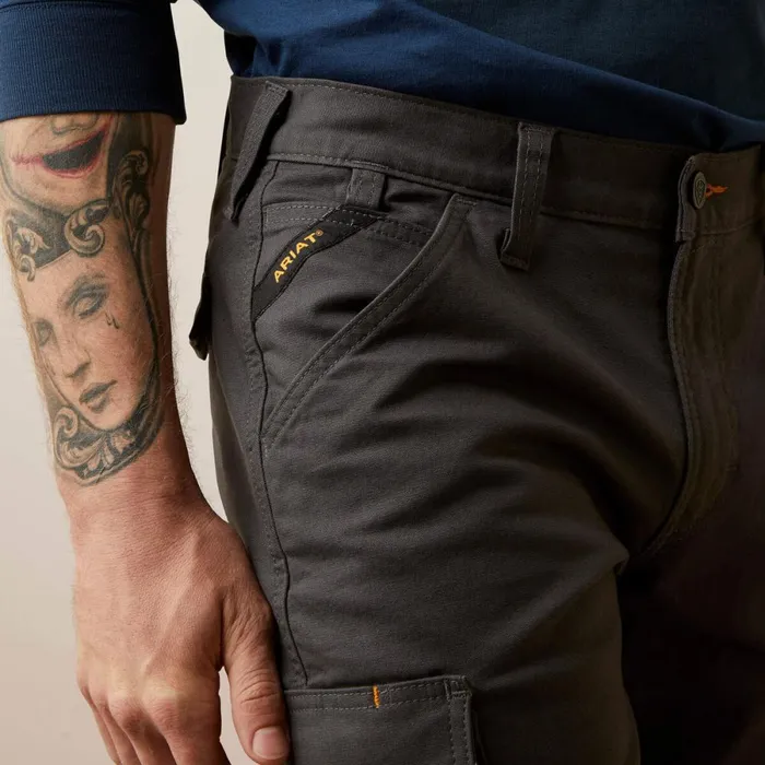 Rebar M4 Relaxed Made Tough Cargo Straight Pant Rebar Grey Men Ariat Pants and Shorts Rebar M4 Relaxed Made Tough Cargo Straight Pant Rebar Grey Men Ariat Pants and Shorts