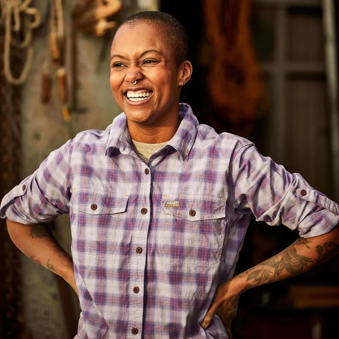 Rebar Made Tough DuraStretch Work Shirt Lavendar Plaid Women Ariat TShirts and Tops