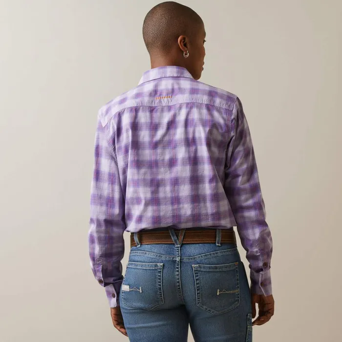 Rebar Made Tough DuraStretch Work Shirt Lavendar Plaid Women Ariat TShirts and Tops