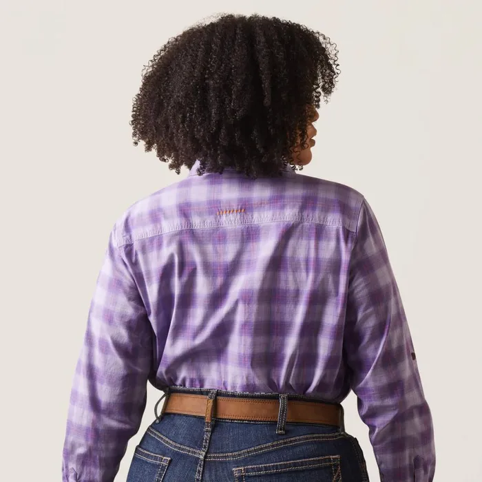 Rebar Made Tough DuraStretch Work Shirt Lavendar Plaid Women Ariat TShirts and Tops