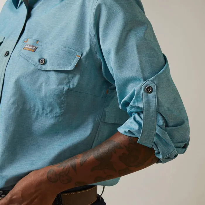 Rebar Made Tough VentTEK DuraStretch Work Shirt Larkspur Heather Women Ariat TShirts and Tops Rebar Made Tough VentTEK DuraStretch Work Shirt Larkspur Heather Women Ariat TShirts and Tops