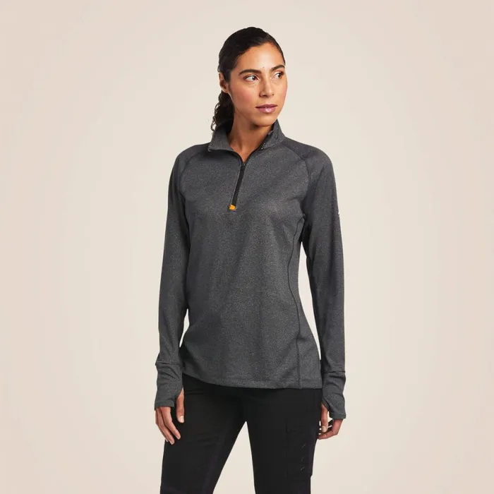 Rebar Polartec Elite Zip Baselayer Charcoal Heather Women Ariat TShirts and Tops