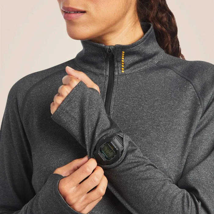 Rebar Polartec Elite Zip Baselayer Charcoal Heather Women Ariat TShirts and Tops