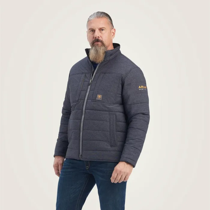 Rebar Valiant Stretch Canvas Water Resistant Insulated Jacket Charcoal Heather Men Ariat Jackets and Vests