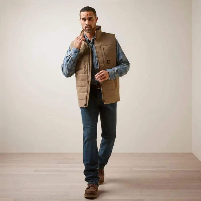 Rebar Valiant Stretch Canvas Water Resistant Insulated Vest Rebar Khaki Heather Men Ariat Jackets and Vests Rebar Valiant Stretch Canvas Water Resistant Insulated Vest Rebar Khaki Heather Men Ariat Jackets and Vests
