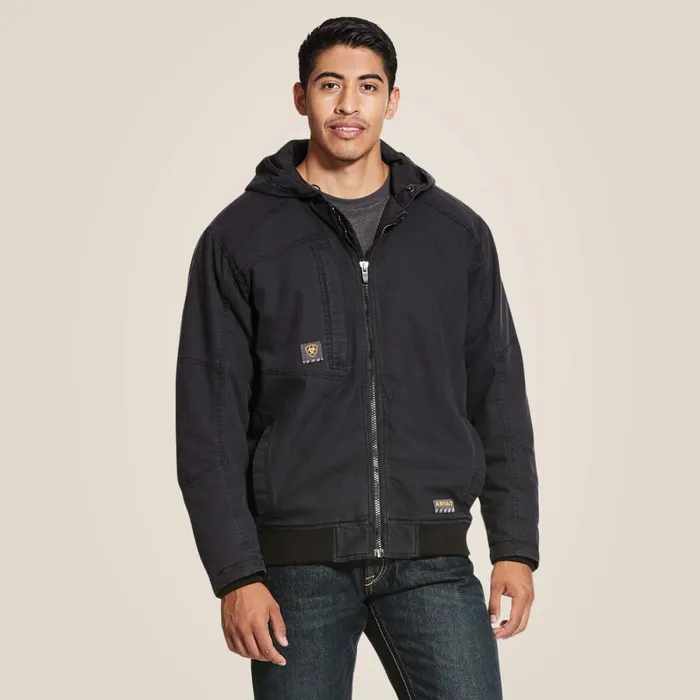 Rebar Washed DuraCanvas Insulated Jacket Black Men Ariat Jackets and Vests