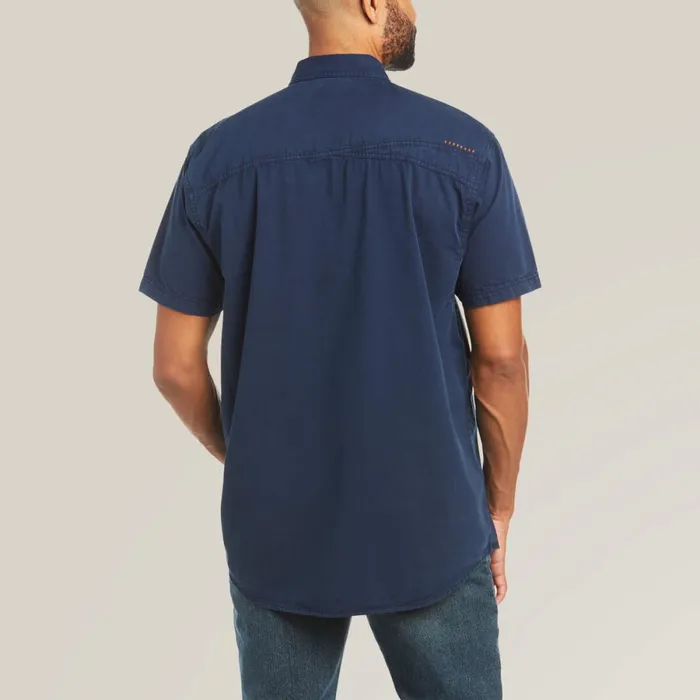 Rebar Washed Twill Work Shirt Navy Men Ariat Button Down Shirts Rebar Washed Twill Work Shirt Navy Men Ariat Button Down Shirts