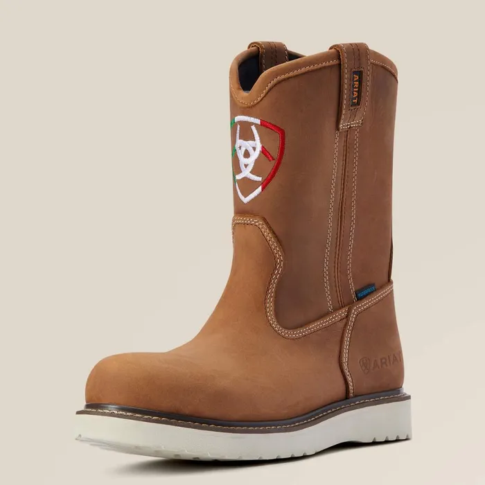 Rebar Wedge Orgullo Mexicano Waterproof Work Boot Aged Honey Men Ariat Western Boots