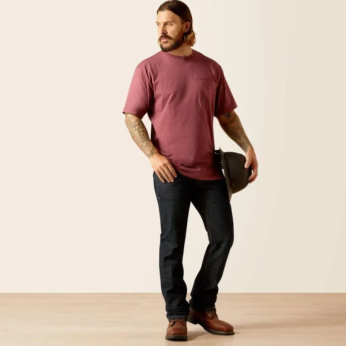 Rebar Workman American Scream Burgundy Heather Men Ariat TShirts and Polos Rebar Workman American Scream Burgundy Heather Men Ariat TShirts and Polos