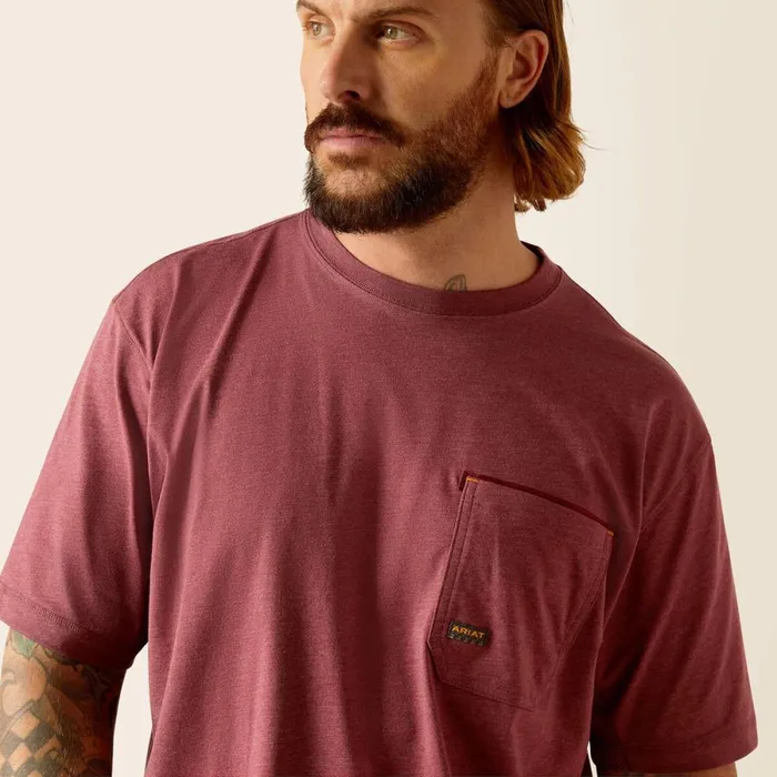 Rebar Workman American Scream Burgundy Heather Men Ariat TShirts and Polos Rebar Workman American Scream Burgundy Heather Men Ariat TShirts and Polos