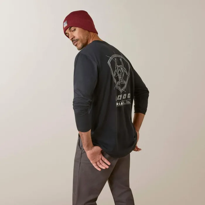 Rebar Workman Blueprint Black Men Ariat TShirts and Polos