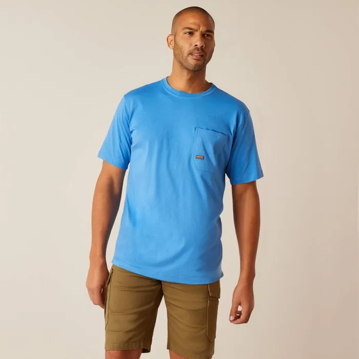 Rebar Workman Logo TShirt Campanulagrey Camo Men Ariat TShirts and Polos