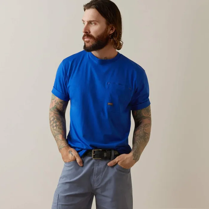 Rebar Workman Logo TShirt Royal Blue usa Men Ariat TShirts and Polos Rebar Workman Logo TShirt Royal Blue usa Men Ariat TShirts and Polos