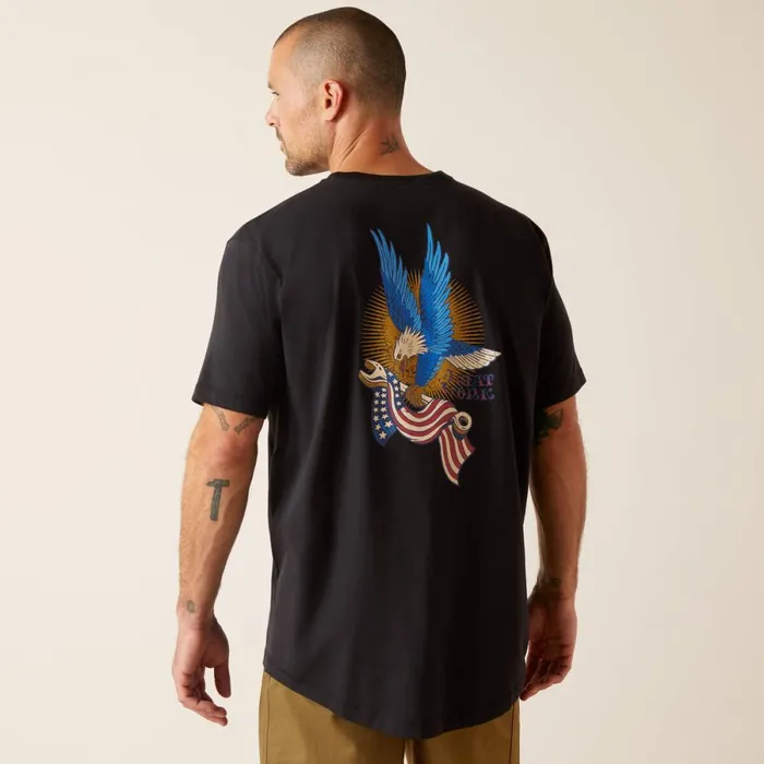 Rebar Workman Victory Eagle Black Men Ariat TShirts and Polos