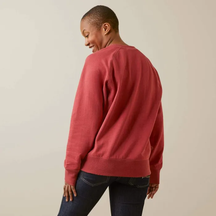 Rebar Workman Washed Fleece Sweatshirt Red Dahlia Heather Women Ariat Sweatshirts and Hoodies Rebar Workman Washed Fleece Sweatshirt Red Dahlia Heather Women Ariat Sweatshirts and Hoodies